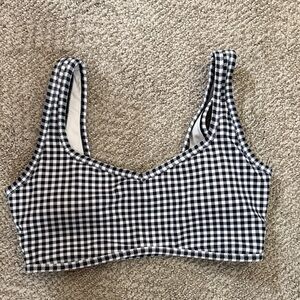 Abercrombie & Fitch Black and White Gingham Sports Bra